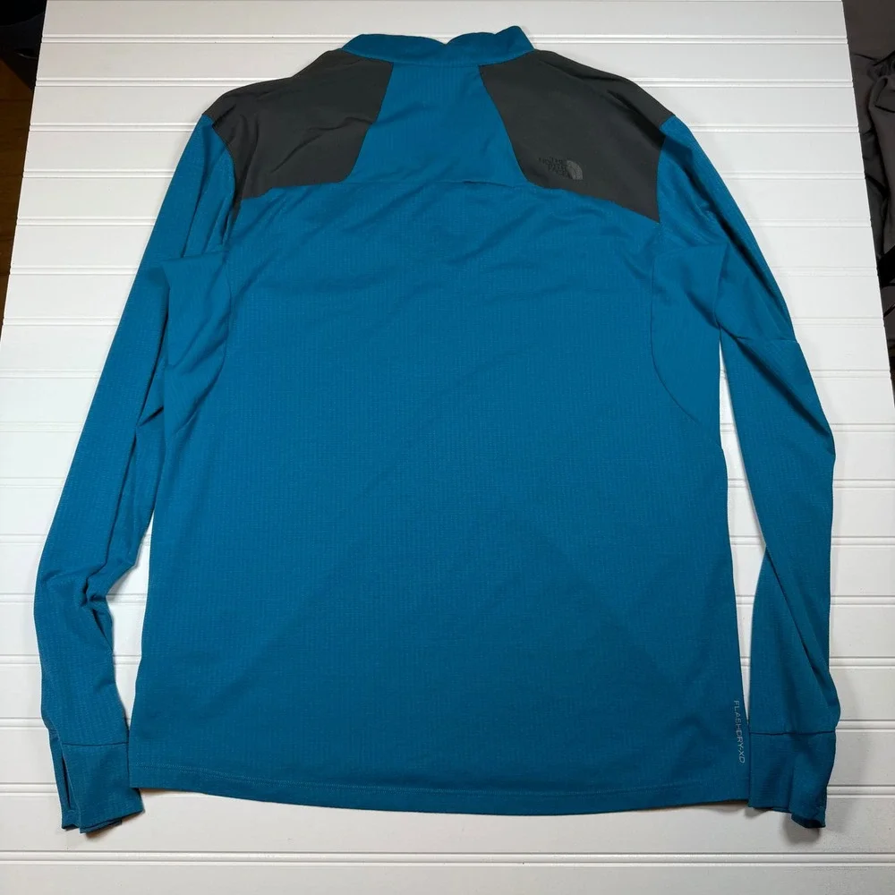The North Face Mens FlashDry-XD Quarter Zip Pullover Blue Gray Active Top Medium